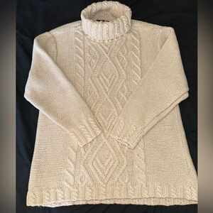 Elegant Cream Cable Knit Sweater 100% cotton